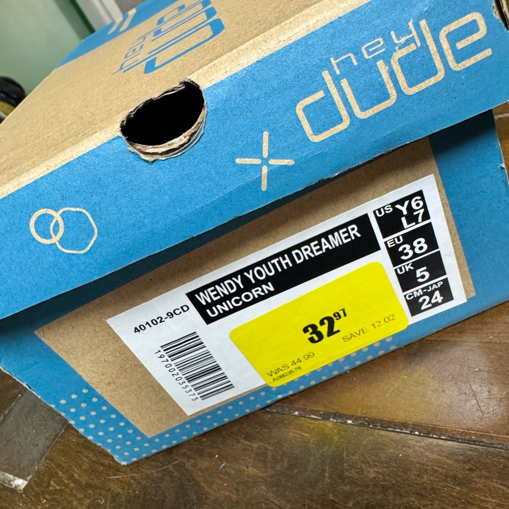 Hey Dude Wendy Youth Unicorn Shoes